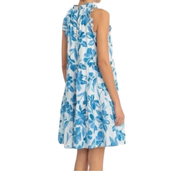 Clover and Sloan blue and white floral dress size medium - Picture 3 of 16